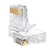 Cable Matters Connecteur RJ45 Pack de 100 Fiches modulaires Cat 6 RJ45 pour câbles monobrins ou multibrins UTP