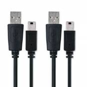 CELLONIC 2x Câble USB lecteur mp3 data et charge 1A de 1m compatible avec Philips GoGear Vibe SA4VBE04 SA4VBE08 Raga SA4RGA04 Muse SA2MUS SA3MUS Mini