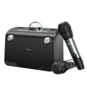 hoco wifi speaker dancer outdoor karaoke + 2 wifi microphones double bs41 plus noir (+ fbt, tf, usb, aux)