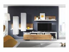 Ensemble meuble tv botila blanc et chêne Azura-38254