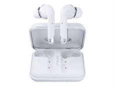 Happy Plugs Air 1 Plus - Écouteurs sans fil avec micro - intra-auriculaire - Bluetooth - blanc