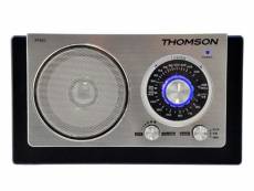 Thomson rt602 radio rétro fm/mw boitier en bois noir/argent