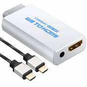 CAMWAY Adaptateur Wii vers HDMI Convertisseur, Convertisseur Wii vers HDMI Wii2HDMI Connecteur 1080p et 720p avec Audio Sortie Jack 3,5mm Compatibles