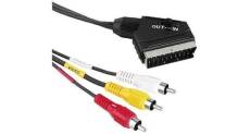 Cabling®câble péritel de commutation 3rca avec adaptateur péritel mâle 3 rca mâles 2. 00 m noir