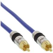 InLine Premium - Câble audio numérique (coaxial) - RCA mâle pour RCA mâle - 3 m - blindé - bleu