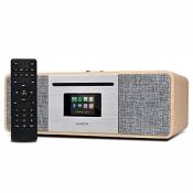 LEMEGA MSY5 Système de musique tout-en-un, lecteur CD, radio DAB/DAB+/FM, radio Internet, Spotify Connect, Bluetooth, boîte en bois, écran couleur, co