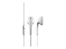 DeFunc +Talk - Écouteurs avec micro - embout auriculaire - filaire - jack 3,5mm - blanc