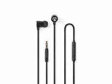 Écouteurs filaires | câble plat de 1,2 m | intra-auriculaires | microphone intégré | aluminium | noir