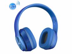 Casque audio sans fil bluetooth mp3 batterie longue durée fm micro sd + sd 8go bleu yonis