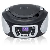 Radio CD Portable Numerique FM PLL, Lecteur CD, CD-R, CD-RW, MP3, USB, Stereo, Roadstar, CDR-365U/SL, , Noir/Argent