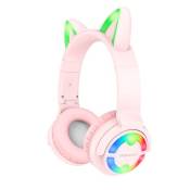 borofone słuchawki nauszne bo15 cat ear bluetooth różowe