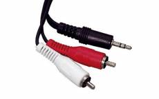Cable Jack 3,5mm.male/2x Rca-male, 1,5mt Pour Tv Audio