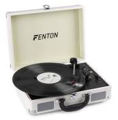 Fenton RP115D Platine Vinyle Bluetooth valise - Blanc, haut-parleurs intégrés, disques 33, 45 et 78 Tours,