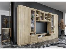 Furnix meuble-paroi palloma tv-lowboard 3 armoires armoire suspendue vitrée sans led sonoma