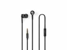 Écouteurs filaires | câble rond de 1,2 m | intra-auriculaires | microphone intégré | noir