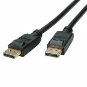 ROLINE Câble DisplayPort v1.3/v1.4 - transmission de signaux vidéo et audio DP vers DP - prise mâle- noir 3 m