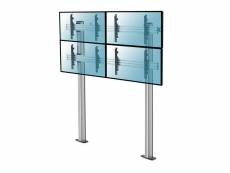 Support sur pieds mur d'images pour 4 écrans tv 45''-55'' hauteur 240cm à visser