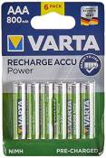 VARTA Piles AAA, rechargeables, lot de 6, Recharge