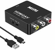 Convertisseur HDMI vers RCA, AV vers HDMI, 1080P Mini RCA prenant en charge PAL/NTSC avec câble de charge USB pour lecteurs DVD TV/PC/PS4/PS3/STB/Xbox