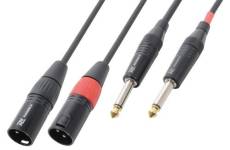 PD Connex Câble Audio Cordon Convertisseur 2x XLR Mâle - 2x 6,3 Mono - 0,2m