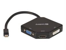 Sandberg Adapter MiniDP>HDMI+DVI+VGA - Convertisseur vidéo - DVI, HDMI, VGA