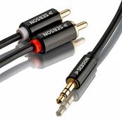 SEBSON Câble Audio 10m, Jack 3.5mm à 2 fiches RCA,