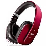 Casque Bluetooth Audio Sans Fil Rouge aptX LL– August EP650 – Low Latency, Micro, NFC, Multipoint, Circum Aural, Homme Femme