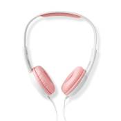Nedis HPWD4200PK - Écouteurs - sur-oreille - filaire - jack 3,5mm - blanc, rose
