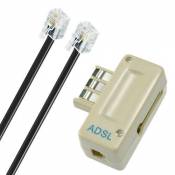 VSHOP® Filtre ADSl + câble RJ11/RJ11 M/M - Prise