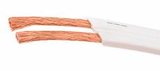DCSk 50m - 2 x 1,5mm² câble haut-parleur plat blanc I câble cuivre OFC flexible pour HiFi Audio I câble enceintes blindé avec isolation I PROflat 15