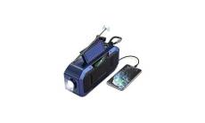 Radio d'urgence à manivelle à énergie solaire étanche portable avec écran led alarme sos chargeur de téléphone am fm 5000mah