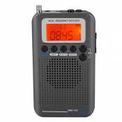 Récepteur portatif de Bande d'avion de Radio Pleine Bande FM/AM/SW/CB/Air/VHF multibande avec Affichage LCD antenne Externe de réveil