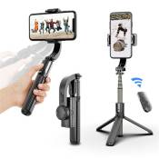 Stabilisateur de téléphone Mobile trépied Cardan Portable stabilisateur d'image Selfie bâton caméra Photo Chat vidéo d'enregistremen - Noir