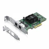 10Gtek® Adaptateur de Serveur Gigabit PCIE pour Intel I350-T2 - I350AM2 Chip, Dual RJ45 Ports, 1Gbit PCI Express Ethernet LAN Card, 10/100/1000Mbps NI