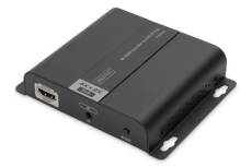 Digitus DS-55125 1 port Récepteur HDMI extension par câble réseau, boîtier métallique, compatible avec lultra HD, avec télécommande, avec LEDs de stat