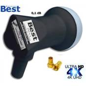 Lnb Single Best Germany High Gain 70 Db !! + 2 Fiches Or - Tête Parabole Universelle Compatible Canal+ Canalsat