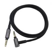 Câble de cuivre sans oxygène OFC fiche 3,5 mm audio pour casque Sony NC200D MDR-100AAP MDR-Z1000 Noir