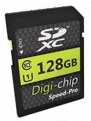 Digi-Chip 128 GO 128GB Class 10 SD SDXC Carte Mémoire pour Canon EOS 1300D, EOS 800, EOS M10, Powershot G5 X, Powershot G9 X appereil Photo