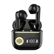 Ecouteurs sans fil Bluetooth YYK-750 Noir - commande tactile stéréo Hi-Fi, écouteurs antibruit ENC avec microphone