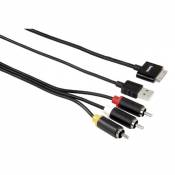 Hama Câble de Connexion 30 pin MFI AV TV/USB Compatible avec iPod Classic, Nano, Touch et iPhone