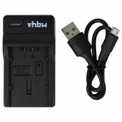 vhbw Chargeur Micro USB avec câble pour caméra Panasonic SDR-H60, SDR-H80, SDR-H90, VDR-D100, VDR-D150, VDR-D160, VDR-D220, VDR-D250, VDR-D300