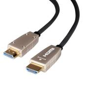 celexon câble Actif UHD Fibre Optique HDMI 2.0b - 50m - Noir - 3D - HDR - HLG - jusqu'à 32 canaux Audio - INCL. Canal Retour Audio