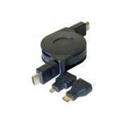 Cordon Hdmi®highspeed Ethernet Enroulable + Adapt Mini/micro