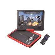 Lecteur DVD portable écran 10'' rotatif noir & rouge