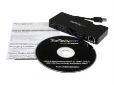 StarTech.com Mini station d’accueil / Mini-Dock USB 3.0 universelle pour PC portable - Réplicateur de ports HDMI ou VGA, GbE, USB 3.0 - Station d'accu