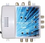 Amplificateur distributeur 2 entrées 6 sorties FM / BIII + UHF TONNA 411126 - Gain 22 dB, Bande passante 170 à 230 + 470 à 862 MHz