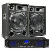 MAX12 Combinaison d'enceintes DJ et d'amplificateurs Bluetooth 1400W - idéal pour animer vos soirées