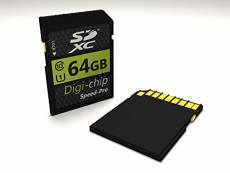 Digi-Chip 64 GO 64GB Class 10 SD SDXC Carte Mémoire pour Canon EOS 1300D, EOS 800, EOS M10, Powershot G5 X, Powershot G9 X appereil Photo