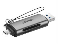 Ugreen - Lecteur de carte - 2 en 1 (MMC, SD, RS-MMC, microSD, SDHC, microSDHC, SDXC, microSDXC) - USB 3.0/USB-C