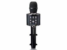 Microphone bluetooth pour karaoké avec enceinte et éclairage lenco noir BMC-090BK